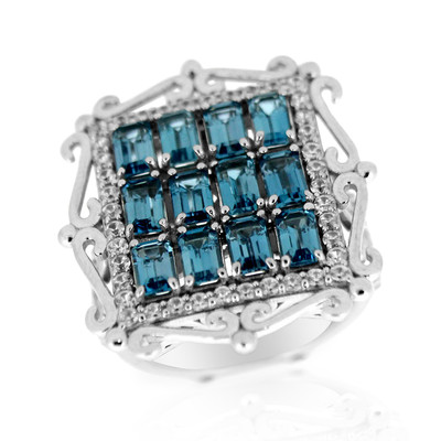 London Blue Topaz Silver Ring (Dallas Prince Designs)