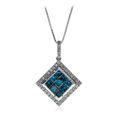 14K SI2 Blue Diamond Gold Necklace