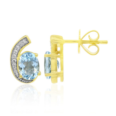 9K Medina Aquamarine Gold Earrings