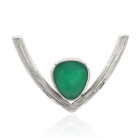Green Chalcedony Silver Pendant