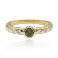 9K VS1 Green Diamond Gold Ring