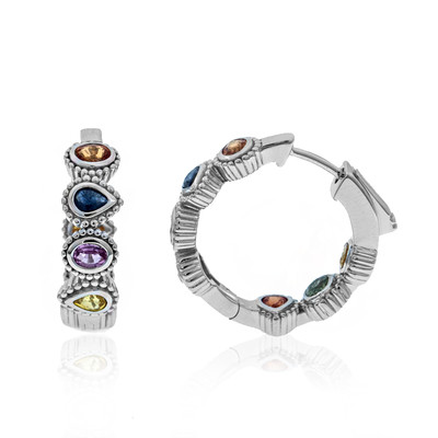 Fancy Sapphire Silver Earrings (Dallas Prince Designs)