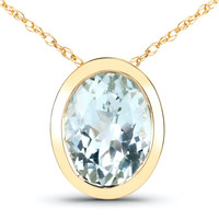 14K Aquamarine Gold Necklace
