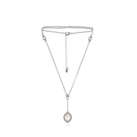 Rose Quartz Silver Necklace