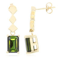 9K Green Tourmaline Gold Earrings