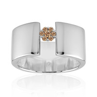 SI1 Argyle Rose De France Diamond Silver Ring