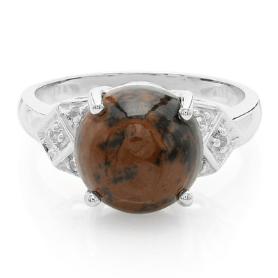 mahogany obsidian silver ring 5785vo;5785vo