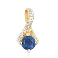 9K Blue Sapphire Gold Pendant