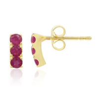 9K Madagascar Ruby Gold Earrings