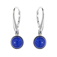 Colombian blue Amber Silver Earrings