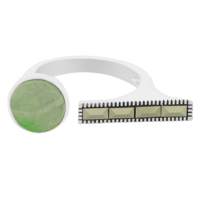 Green Jade Silver Ring (TPC)