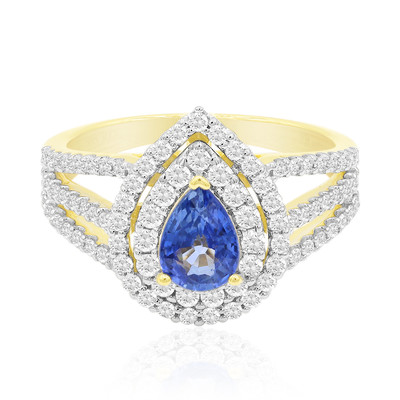 14K Ceylon Blue Sapphire Gold Ring (Annette)