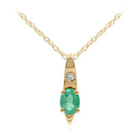 10K Colombian Emerald Gold Necklace