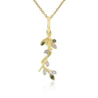 9K I4 Green Diamond Gold Necklace
