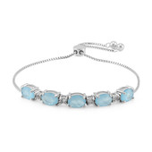 Blue Pastel Quartz Silver Bracelet