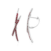 Noble Red Spinel Silver Earrings