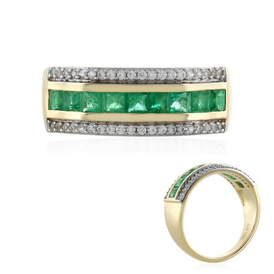 9K Zambian Emerald Gold Ring (Adela Gold)