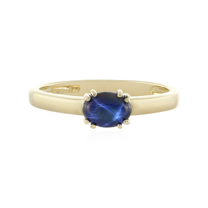 Vintage Created Blue Star Sapphire Ring-Pear Shape C… - Gem