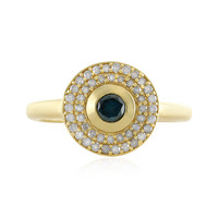 9K I4 Blue Diamond Gold Ring
