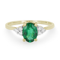 AAA Russian Emerald Silver Ring