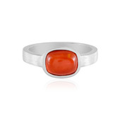 Red Ethiopian Opal Silver Ring