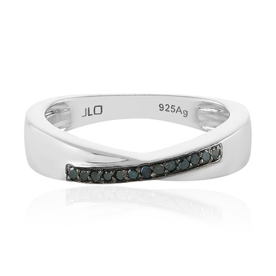 Blue Diamond Silver Ring