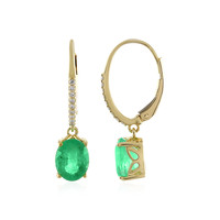 18K Ethiopian Emerald Gold Earrings (AMAYANI)