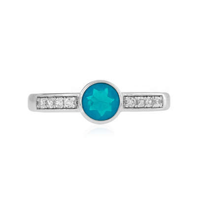 Caribbean Blue Opal Silver Ring