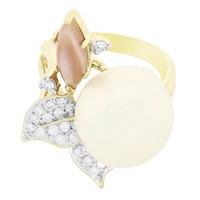 9K Mother of Pearl Gold Ring