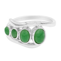 Green Quartz Silver Ring