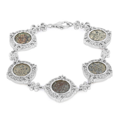 Ancient Widows Mite Prutah Coin Silver Bracelet
