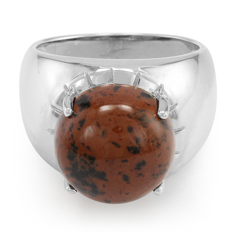 AZTEC - Mahogany Obsidian Inlaid Tungsten Carbide Ring with Polished  Beveled Edges ~ (G65-514) - Roy Rose Jewelry