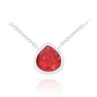 Red Jade Silver Necklace