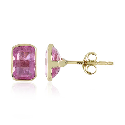 9K Madagascar Pink Sapphire Gold Earrings