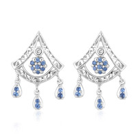 14K Blue Sapphire Gold Earrings