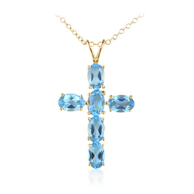 Swiss Blue Topaz Silver Necklace