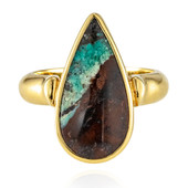Opalized Wood Silver Ring