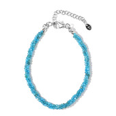 Neon Blue Apatite Silver Bracelet