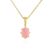 Pink Opal Silver Necklace