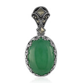 Green Agate Silver Pendant (Annette classic)