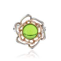 Colombian green Amber Silver Ring
