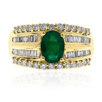 14K AAA Zambian Emerald Gold Ring (AMAYANI)
