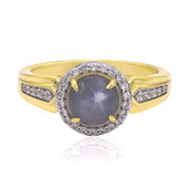 9K Silver Star Sapphire Gold Ring