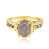 9K Silver Star Sapphire Gold Ring