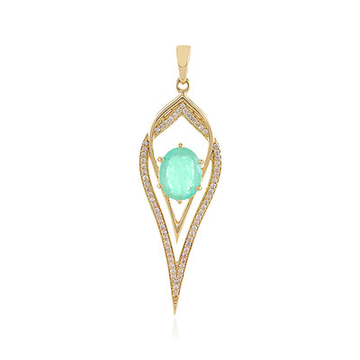 14K Russian Emerald Gold Pendant (de Melo)