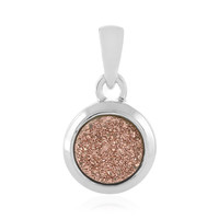 Copper Glitter Agate Silver Pendant