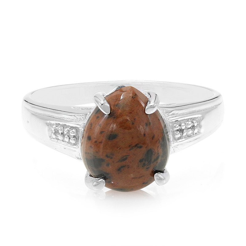Mahogany Obsidian Gemstone Silver Jewelry Ring Size 8 - Neha - 2882923