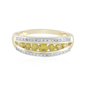 9K I2 Yellow Diamond Gold Ring