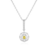 I2 Yellow Diamond Silver Necklace