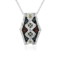 I4 Red Diamond Silver Necklace